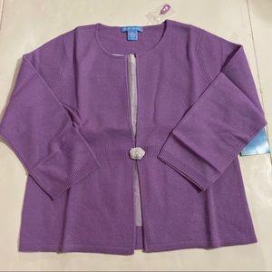 NWT White + Warren Purple Cashmere Sweater